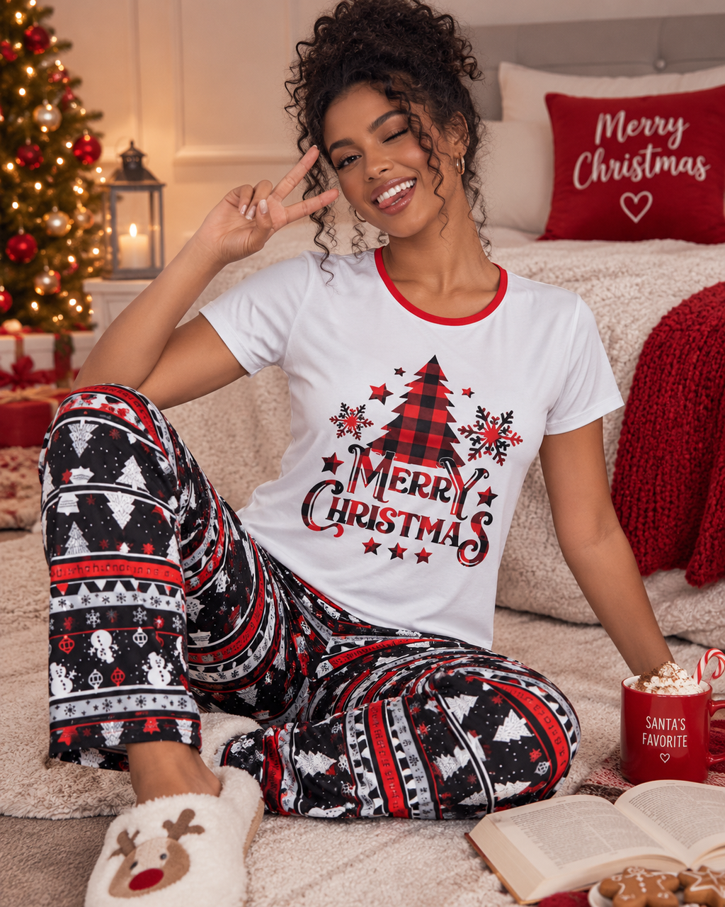 Pijama Navideña Dama MC